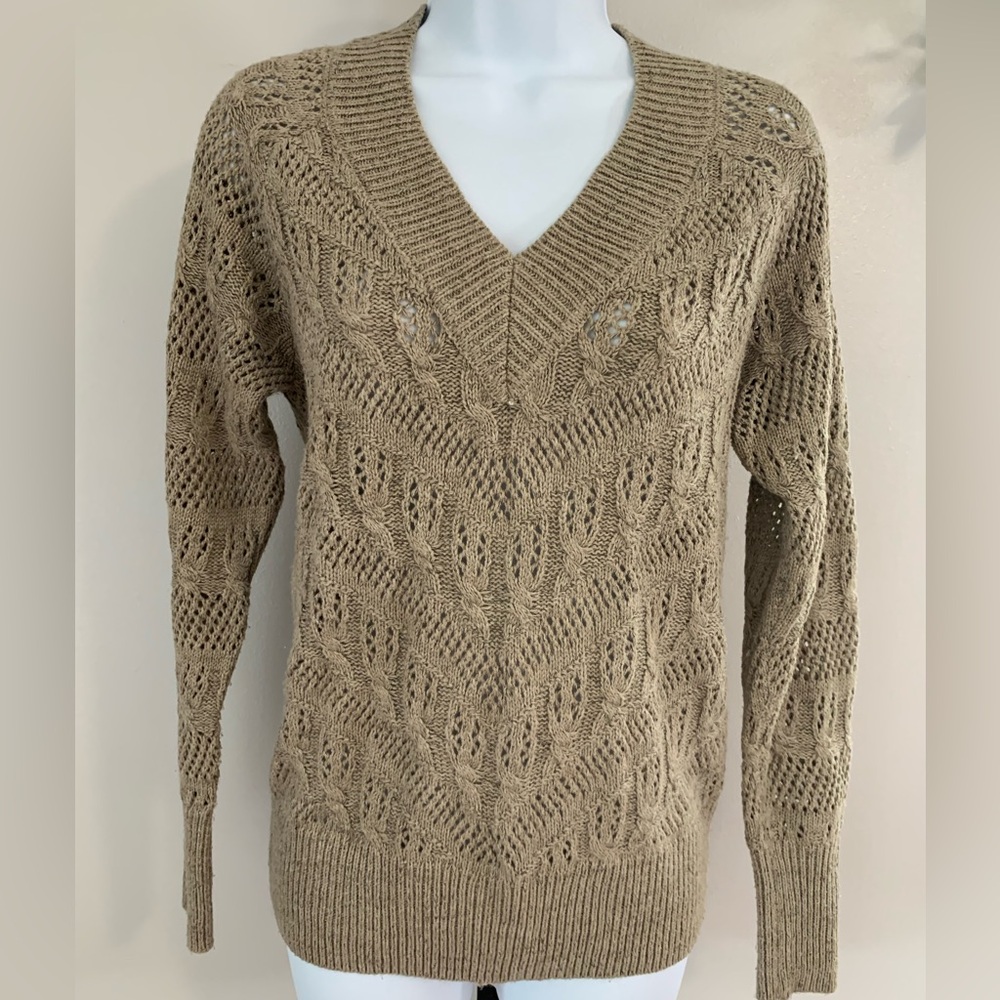 Sonoma Tan V-Neck Sweater